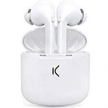 Auriculares inalámbricos KSIX True Buds, Bluetooth 5.0, Autonomía hasta 20 Horas, Blanco