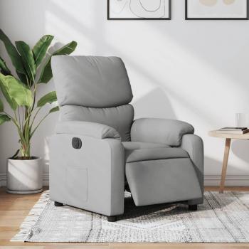 Sillón reclinable eléctrico de tela en colores Gris claro, Gris oscuro y Negro - Sillón cómodo para dormitorio, silla relax y sofá