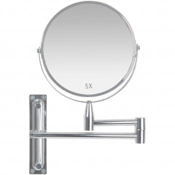 Espejo de Aumento Andrea House Extensible Cromado Plateado Metal