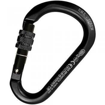 Kong H.M.S. osquetón Aluminio roscado-anodizado Mosquetón, Adultos Unisex, Negro