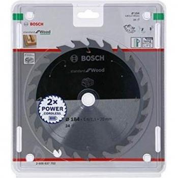 Disco de Sierra Circular Bosch Standard para Madera 184x1,6/1,1x20 T24