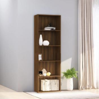 Estantería de 5 niveles de madera contrachapada 60x30x189 cm en color Blanco, Negro y Roble Sonoma - Mueble de Almacenaje para Oficina, Estudio y Dormitorio