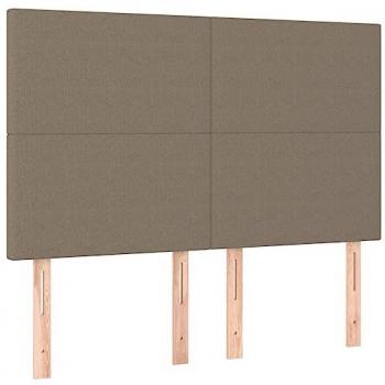 Cabecero con luces LED tela gris taupe 144x5x118/128 cm