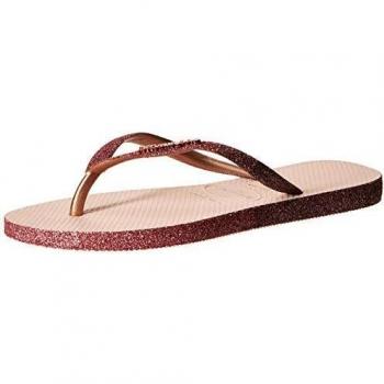 Chanclas de dedo Havaianas Slim Sparkle II para mujer, color rosa, diseño elegante y cómodo