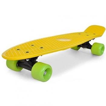 vidaXL Patineta Clásica con Tabla Amarilla y Ruedas Verdes Patinaje Robusto