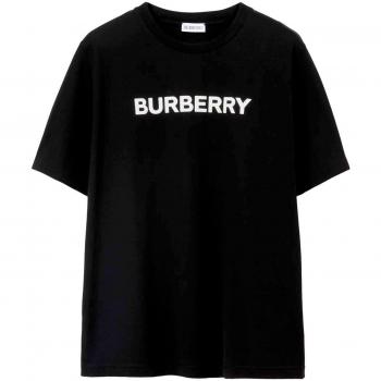 Burberry Women's Black Logo Cotton T-Shirt - Size M