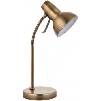 Lámpara de mesa Amalfi LED 1 luz Acero Latón envejecido y Pintura blanca brillante GU10