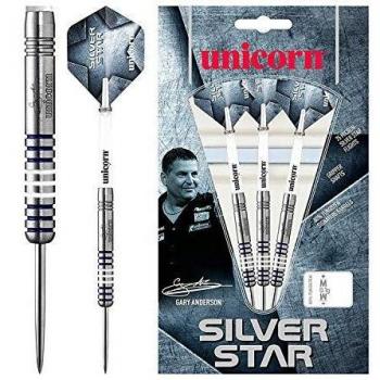 Unicorn Silver Star Gary Anderson Dardos, Hombre, Azul, Size 20G