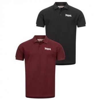 Camiseta Polo Lonsdale Hombre Pack Doble Talla XL, Color Negro y Rojo
