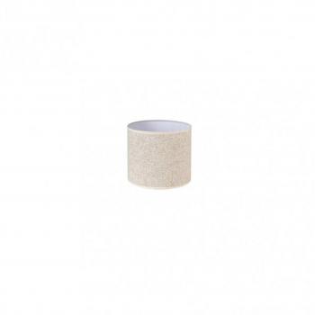 Pantalla cilíndrica con pinza de lino beige de 14x14x13 cm