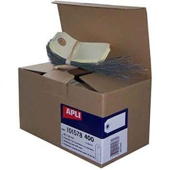 Etiqueta Americana 80 x 38 mm Neutra con Alambre - Caja de 400 unidades