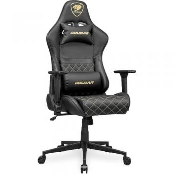 Silla Gaming COUGAR Armor One V2 - Asiento y Respaldo Acolchados, Piel de PVC, Reclinable 155°, Reposabrazos Plegables 4D, Ajuste de Altura,