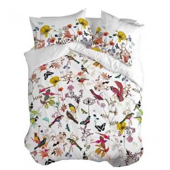 Funda Nórdica Multicolor Birds of Paradise 100% Algodón 260x240 cm (Cama 180/200) Calidad de 150 TC, Fabricada en España