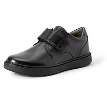 Geox Riddock Leather Sneakers for Women and Boys - Black, Velcro Closure, EU Size 35