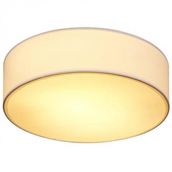 Lámpara de Techo Circular de Tela 38 cm Blanca con Casquillo E27 - Iluminación Moderna para Salón, Dormitorio y Oficina