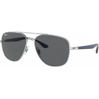 Ray-Ban RB3683 003/B1 Silver/Dark Grey Square Sunglasses Unisex 56mm