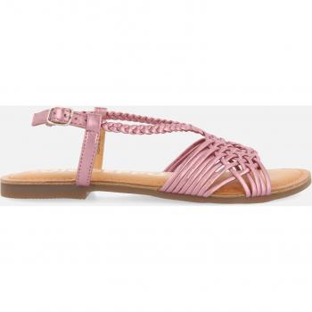 Gioseppo - Sandalias Rosas de Piel con Tiras Cruzadas para Mujer Aidone - Cómodas y Flexibles, Sandalias planas de mujer de piel trenzadas con cierre ajustable al tobillo