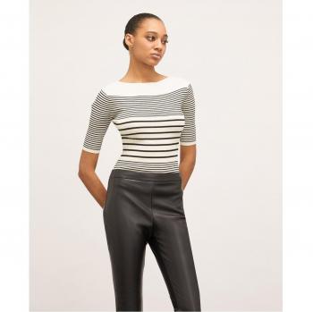 Jersey de mujer a rayas de manga corta