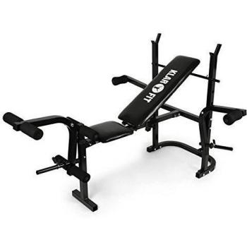 Klarfit Workout Hero Multistation - banco musculación banco abdominales banco de pesas Multipower Curl para Brazo y Pierna con Pesas hasta 160 kg Respaldo Regulable a 3 Niveles Acero, Negro