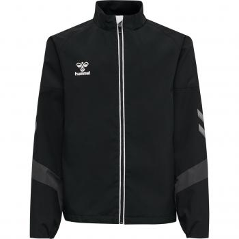 Hummel Chaqueta Lead Training - Chaqueta de entrenamiento para niños, fabricada en material ligero y transpirable, diseño moderno con logotipo Hummel, cierre frontal con cremallera, puños ajustables y bolsillos laterales