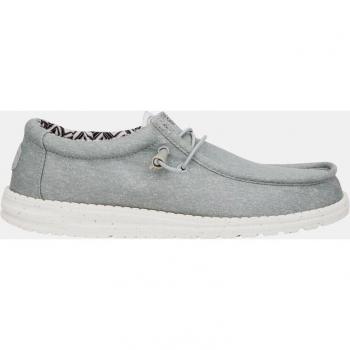 Hey Dude Wally Canvas Light Grey Slip-On Shoes for Men