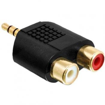Adaptador de Audio Delock 3.5 mm Macho a 2 RCA Hembras, Estéreo, Negro