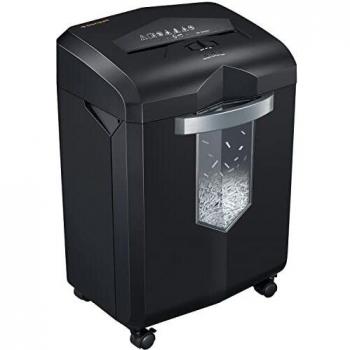 Bonsaii Reisswolf (C149-C) - Destructora de papel para oficina (18 hojas, corte en cruz, 60 minutos para papeles, CD y tarjetas de crédito, con cubo de basura de 23 L y 4 ruedas)