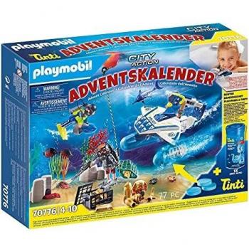 PLAYMOBIL City Action Calendario de Adviento Misión policial de buceo diversión en el, A partir de 4 años