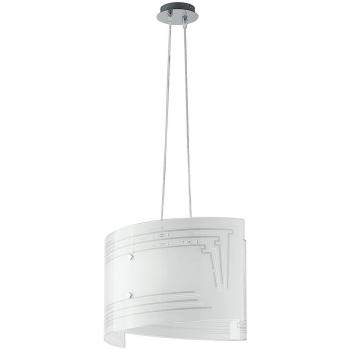 Plafón Colgante Concepto de Vidrio Blanco 2 Luces 45x33cm