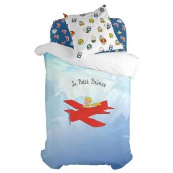 Juego de funda nórdica HappyFriday Le Petit Prince Son Avion Multicolor Cama de 80 2 Piezas