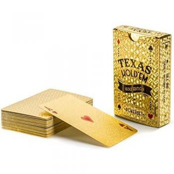 Cartas de póquer de Oro Cartas de Juego Cartas de plástico PVC póquer baraja de plástico lámina Dorada Impermeable
