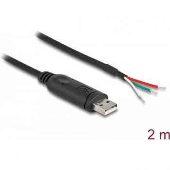 Cable Adaptador USB 2.0 Tipo-A a Serial RS-485 con 3 Extremos de Cable Abiertos 2 m