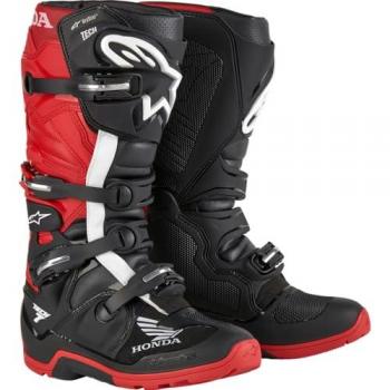 Botas de Cross Alpinestars Honda Tech 7 Enduro Drystar Impermeables Negro-Rojo Talla 52