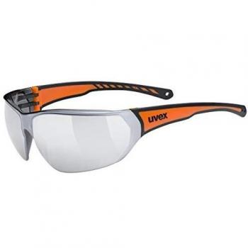 Uvex Sportstyle 204 Black Orange Mirror Silver Sports Sunglasses