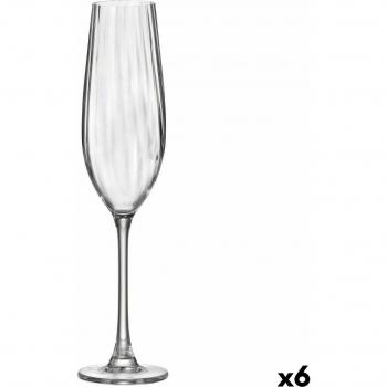 Copa de champán Bohemia Crystal Optic Transparente Vidrio 260 ml (6 Unidades)