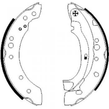 Juego de zapatas de freno HELLA 8DB 355 002-601 para CITROËN C3 I y II con levante de freno a mano, sistema de frenos Lucas
