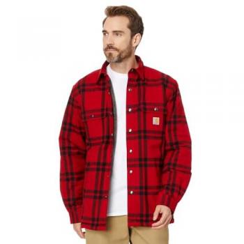 Camisa Carhartt Relaxed Fit Flannel Sherpa Lined - Negro Rojo (2XL)
