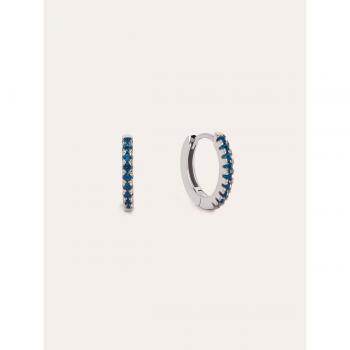 Pendientes Aro Navy Singularu de Plata con Baño en Rodio y Circonitas - Joyas Elegantes Para Mujer