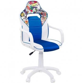 Silla Gamer DRW Sticker Blanco-Azul