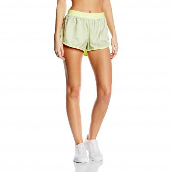 Adidas Run 2Way - Pantalón corto para mujer, color gris / amarillo, talla 38