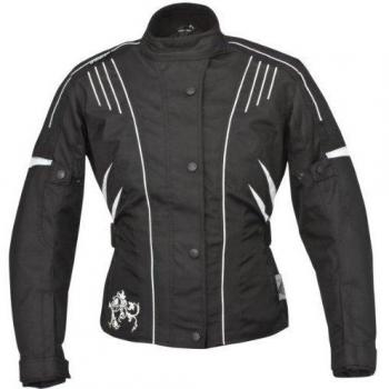 Roleff Racewear Florenz Chaqueta de Motorista para Mujer, Negro/Blanco, XS
