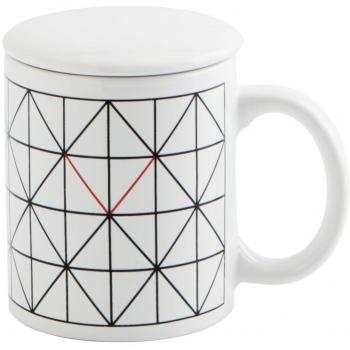 Quid 7309030 - Taza de té con filtro y tapa Indie Lines Quid, 11,3 x 8 x 9,6 cm, multicolor