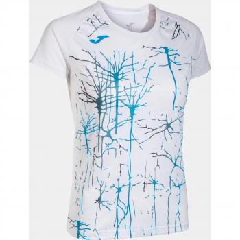Joma Women's Elite IX Short Sleeve T-Shirt White/Blue