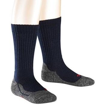 FALKE Active Warm Kids Thick Breathable Wool Socks, Unisex, Blue 39-42