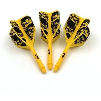 CUESOUL Rost Ejes de Dardos Integrados Personalizados Ejes y vuelos de Dardos medianos, Juego de 3 Patrones de Calavera