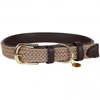 Collar de nylon trenzado Kentucky unisex beige 32-38 cm