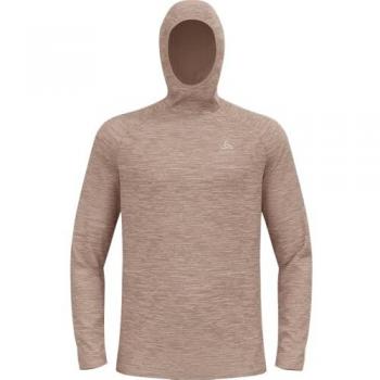 Odlo Essential Thermal Camiseta Técnica Manga Larga Hombre Gris (M) Forro Polar Con Capucha Essential Thermal Laufshirt Herren Langarm Essential Thermal Männer I Sport Oberteil I Midlayer I Fitness Shirt Sudadera, Cinder Melange,