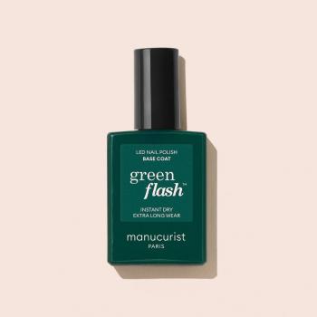Manucurist Green Flash Top Coat 15ml - Esmalte de uñas en gel, acabado brillante, secado rápido, fórmula vegana y libre de tóxicos