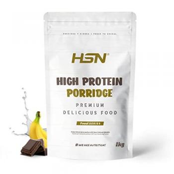 Gachas de Avena Proteicas HSN - Sabor Chocolate y Plátano 1kg | Porridge Integral Bajo en Azúcar, Fácil y Rápido de Preparar, Apto Vegetariano