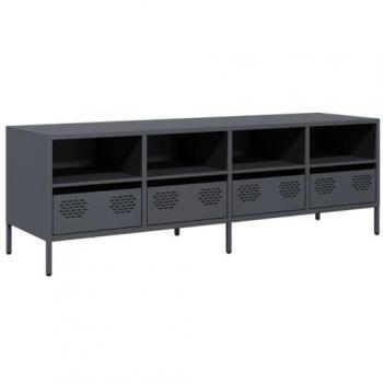 Mueble de TV acero laminado en frío antracita 135x39x43,5 cm